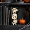Halloween Desktop Ornaments 3Pcs 3 Tier Skull Bookends, Gothic Resin Bookshelf Decor for Office, Bookends Shelves Spooky Skeleton Figurine, Dark Home