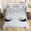 Eyelash Duvet Cover Set Eyes Pattern Design Comforter Cover Microfiber Girly Priness Style Glitter Twin King Queen Bedding Set