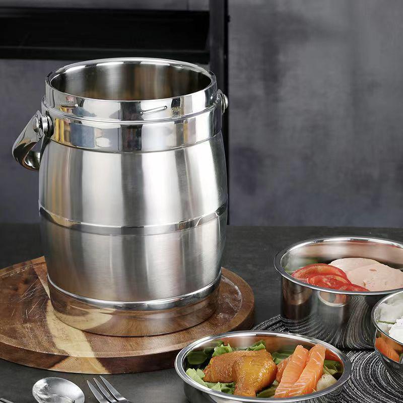 Triple-Layer Insulated Stainless Steel Lunch Box - Large Capacity Tiffin Pot for Students and Office Workers