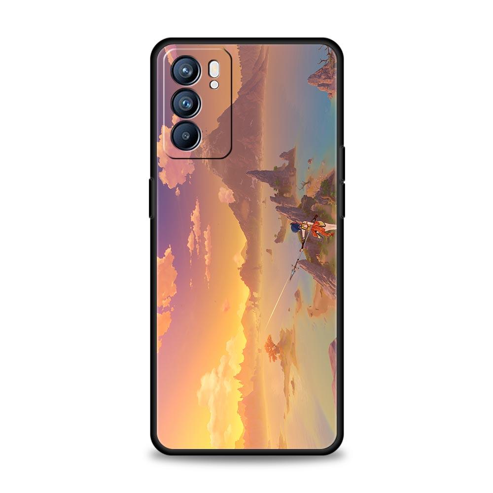 Чехол Genshin Impact Landscape для Oppo Reno8 Reno7 Reno6 Pro Plus A54 5G Find X6 X5 A53 A52 A9 A15 A95 A17 A16 A76 A74 A57