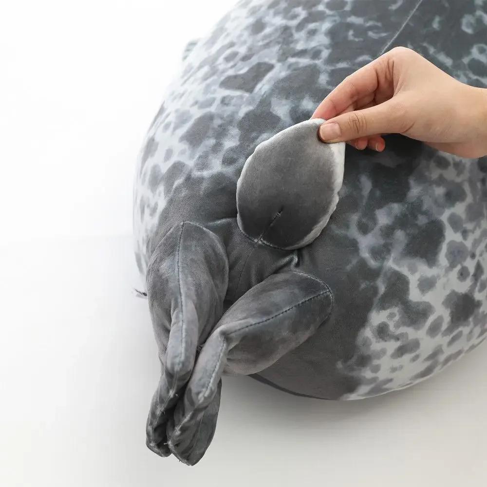 20-60cm Giant Seal Lifelike Grey Sea Lion Aquatic Animal Soft Stuffed Doll Plushie Gift///**