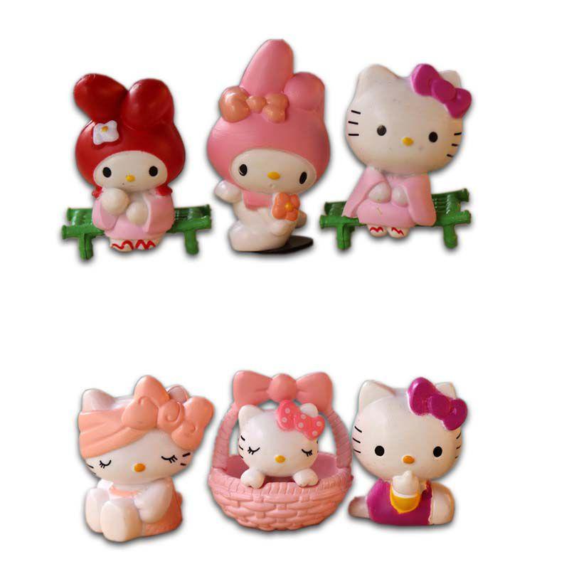 Очаровательный набор из 6 шт. Хелло Китти Куроми Sanrio Милые Куклы Аксессуары Для Коллекционеров