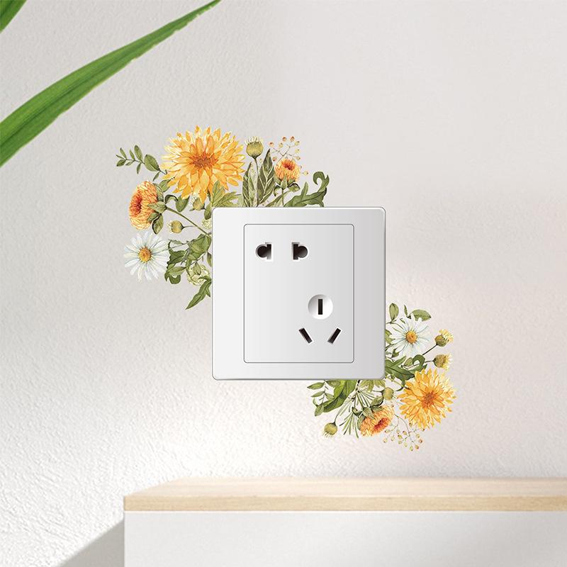 Leaf Green Plant Switch Wall Sticker PVC Removable Wide Application DIY Flower Leaf Switch Wall Sticker Home Decoration Decal