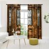 2 шт. Элегантные деревянные шторы с принтом на дверь с карманом для карниза для гостиной, спальни, кухни и кафе, декор окна смягчает вид