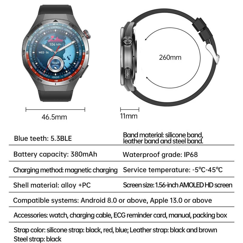 2025 НОВЫЕ Смарт-часы для микрофизического обследования здоровья ЭКГ АД Кислород крови Мочевая кислота Жир крови Температура Вызов по Bluetooth Умные часы