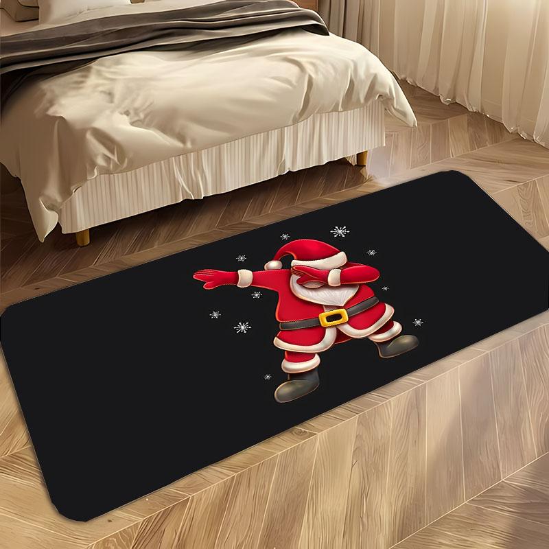 Забавный ковер Деда Мороза Счастливого Рождества для дома, гостиной, детской спальни, дивана, придверный коврик, кухонные коврики для пола, противоскользящий декор, подарок