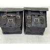 Hand-Crafted Black Leather 3 Saddle Bag Motorcycle Swingarm 2 Storage Tool Pouch