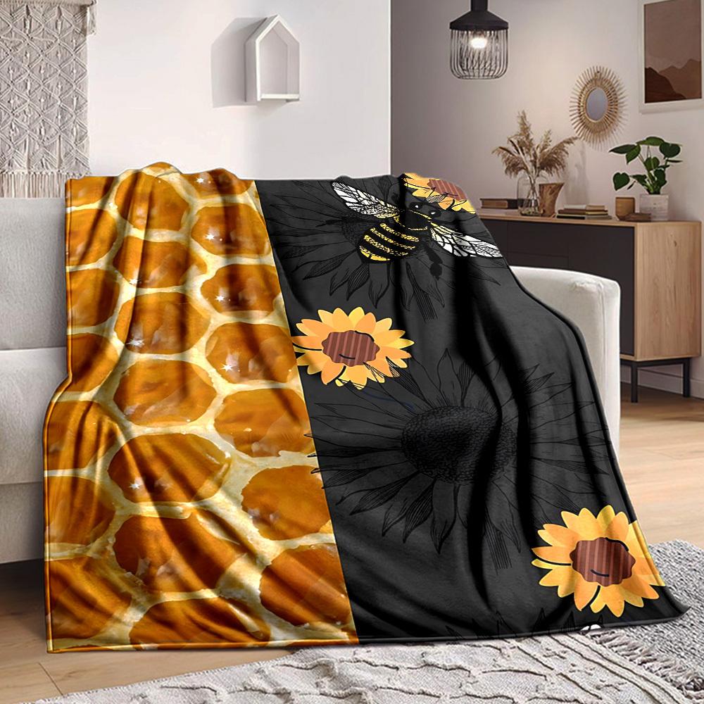 1PC Honeycomb Pattern Blanket - Soft Warm All-Season Throw for Sofa, Bed, Car, Office, Throw For Sofa yy250916105