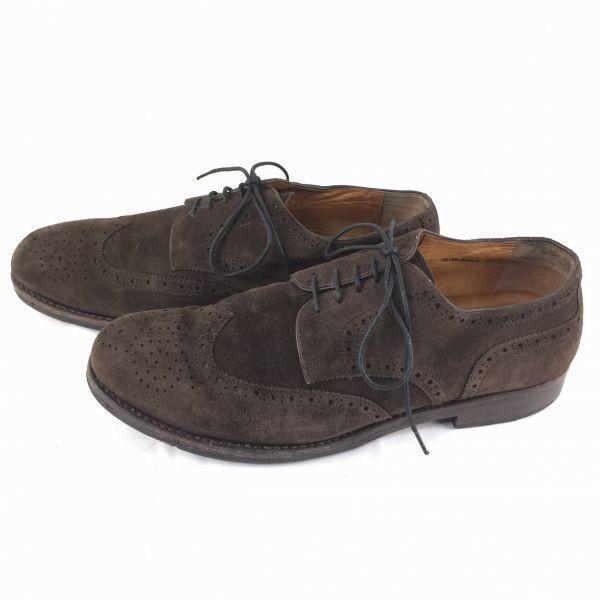 Винтажные мужские туфли Windsor 80-90-х годов, на подошве Goodyear Welt, замшевые, с крылышками, для бизнеса, коричневые, размер 9.5 27.5(ИСПОЛЬЗОВАЛ)