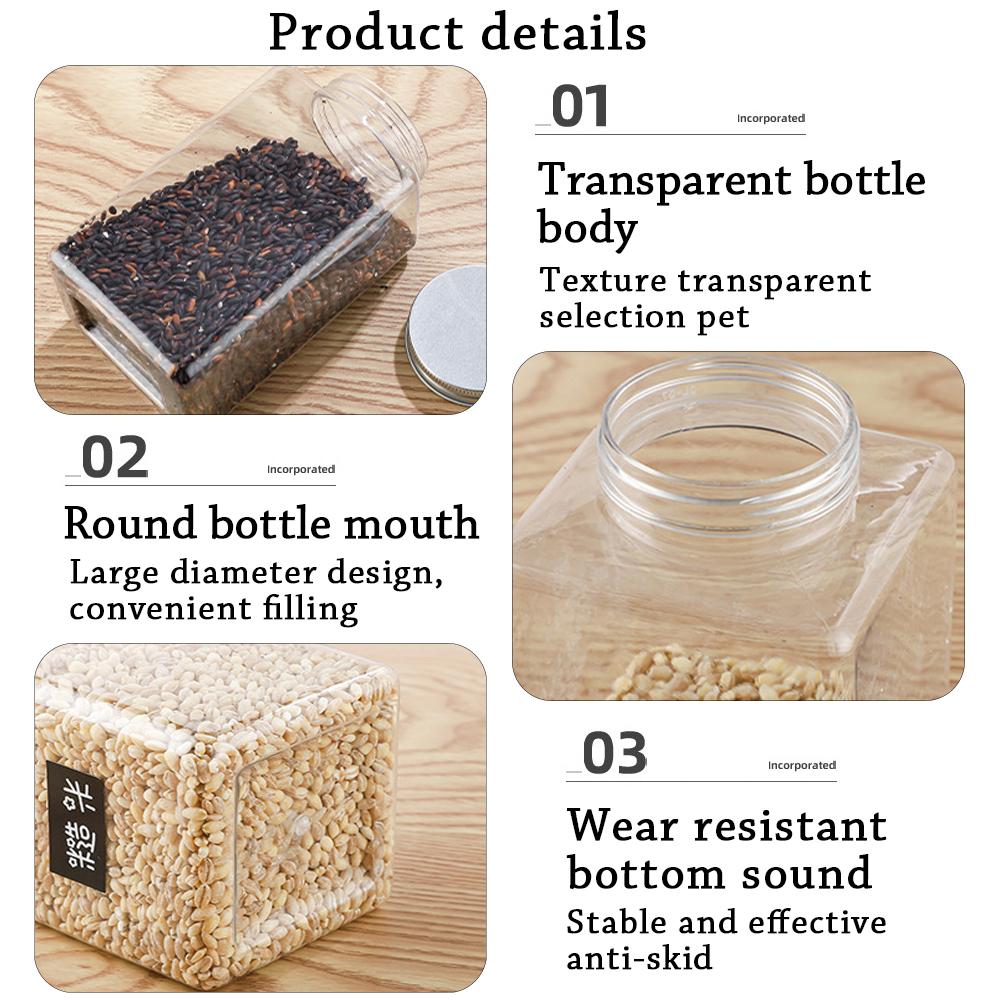 Контейнеры для хранения продуктов хранения герметичные Контейнеры для еды с этикетками Бутылки для хранения хлопьев