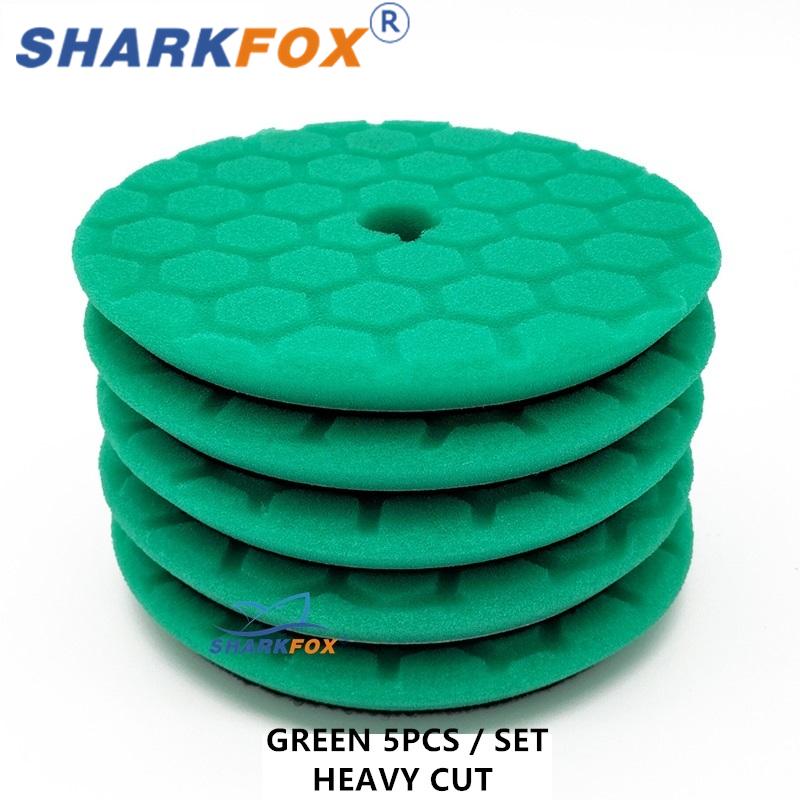 Sharkfox Car Polishing Pad Set Professional Car Polishing Product For Auto 5Inch Car Sponge Buffing Waxing Pad For Car Polishing