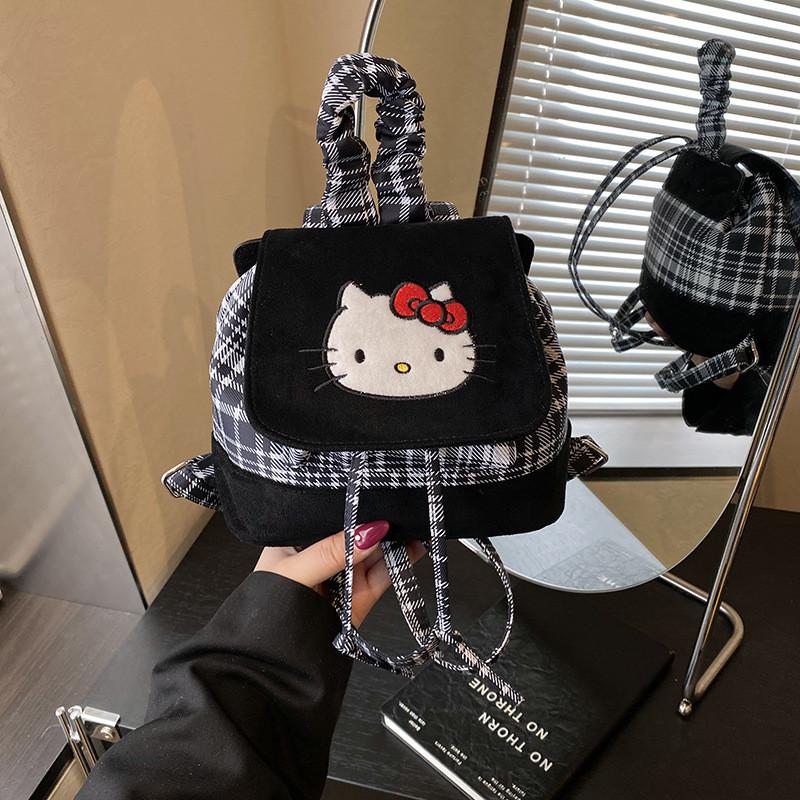 Hello Kitty Retro Pu Double Shoulder Backpack For Daily Commute And Travel