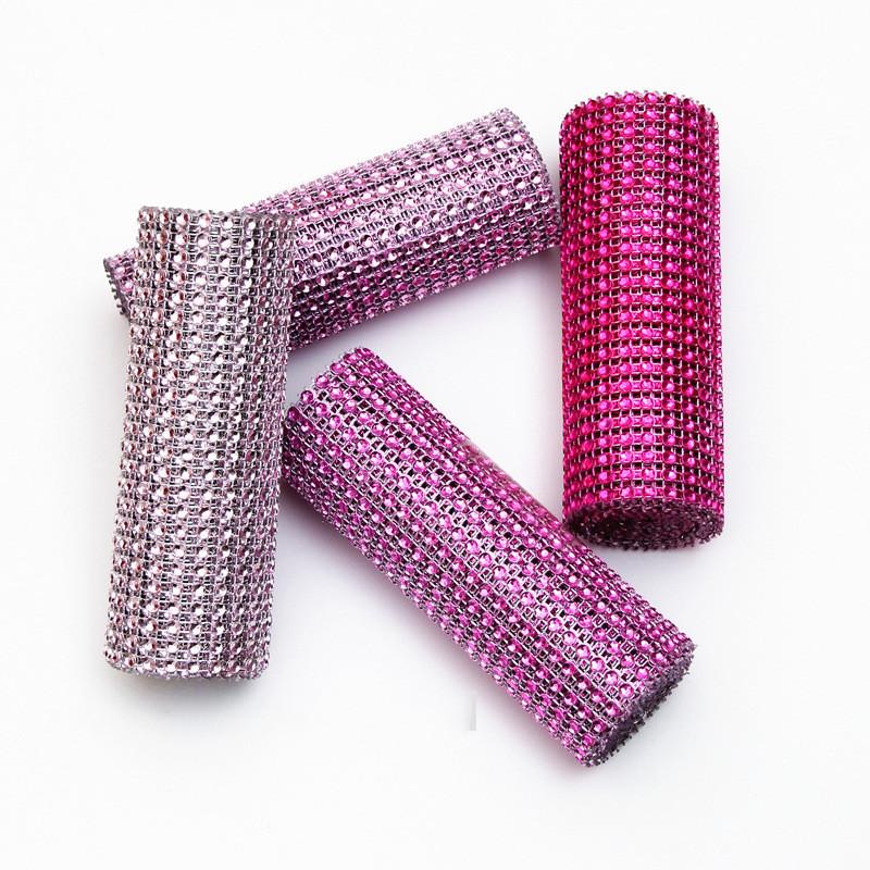 24rows Plastic Hollow Mesh Rhinestones / Thread Rhinestones - 4mm Row Rhinestones, Imitation Diamonds for Christmas Crafts and Curtain Decoration