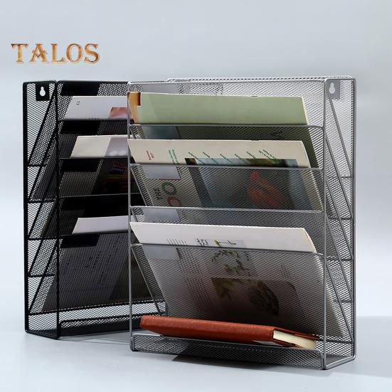 A4 Wall-mounted File Box with 6 Layers 5 Pockets Bottom Slot File Box Organizer High Capacity Storage File Sorter