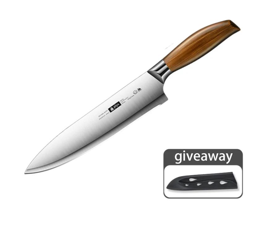 Kitchen chef seiko stainless steel fruit knife, imitation wood handle women's home sharp fruit and fish cutting knife