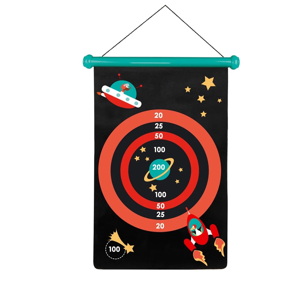 Скретч-магнитная игра в дартс «Космическая ракета», двухсторонняя мягкая доска для дартса, настенная 6182001, подлинный продукт и