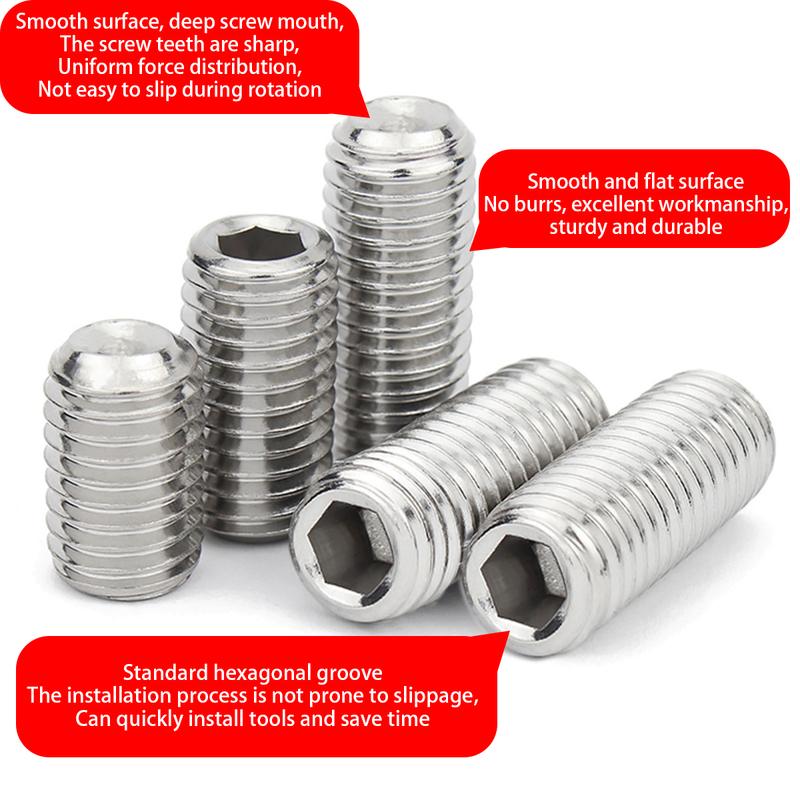 240pcs/Stainless Steel Hex Head Machine Screws-Concealed Headless Bolts, Handle Screws, Safe, Secure, and Aesthetically Pleasing