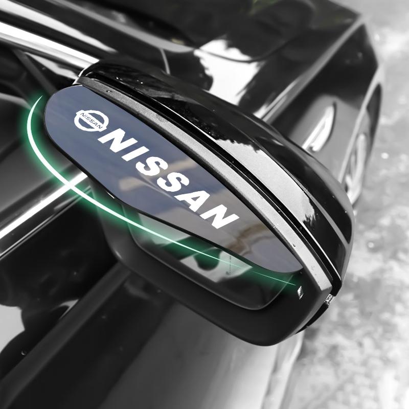 2 шт. Автомобильные боковые зеркала заднего вида Дождевая накладка Солнцезащитный козырек Защита бровей Для Nissan Nismo Tiida Sylphy Teana X Trail T30 T32 Almera Qashqai J10 J11