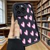 Розовые Сердечки Бесшовный Узор Чехол для Телефона для iPhone 17 16 15 14 13 12 11 Pro Max Plus Защита от Царапин, Гелевый Гибкий Защитный