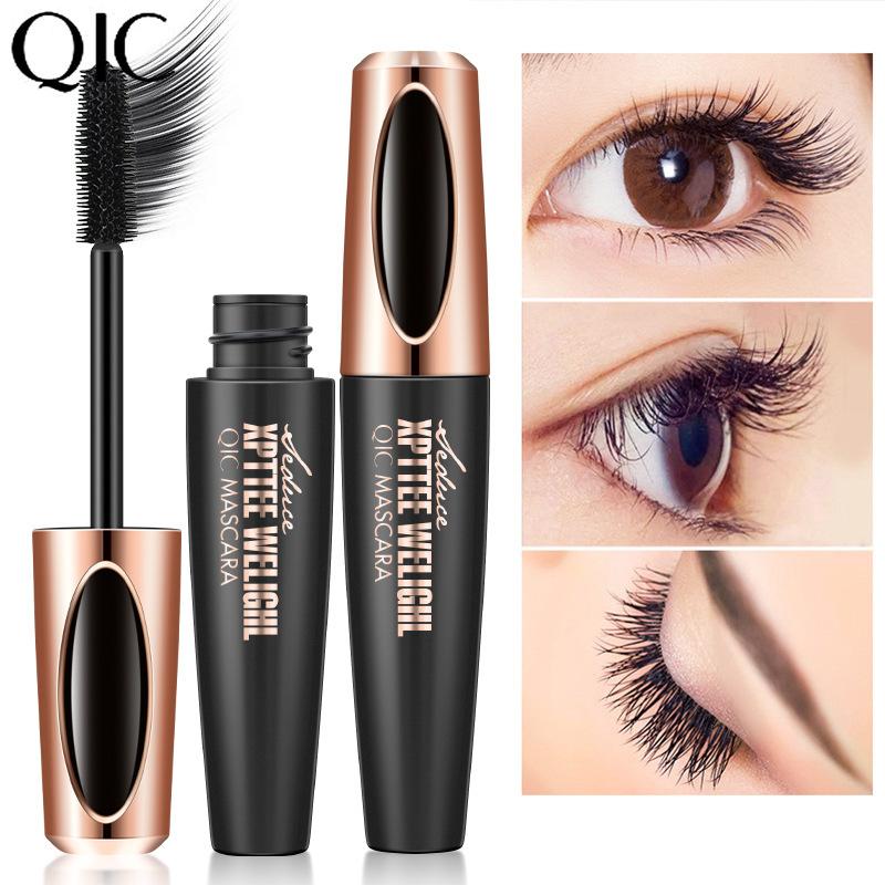 QIC Membrane Power Plump Mascara Waterproof Thick and Slim Long Curls Silicone Brush Head 4D Mascara