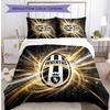 Juventus FC С принтом 3 шт. Комплект постельного белья Мягкий, приятный для кожи, стирающийся Пододеяльник и Наволочки Комплект Для всех сезонов Спальня