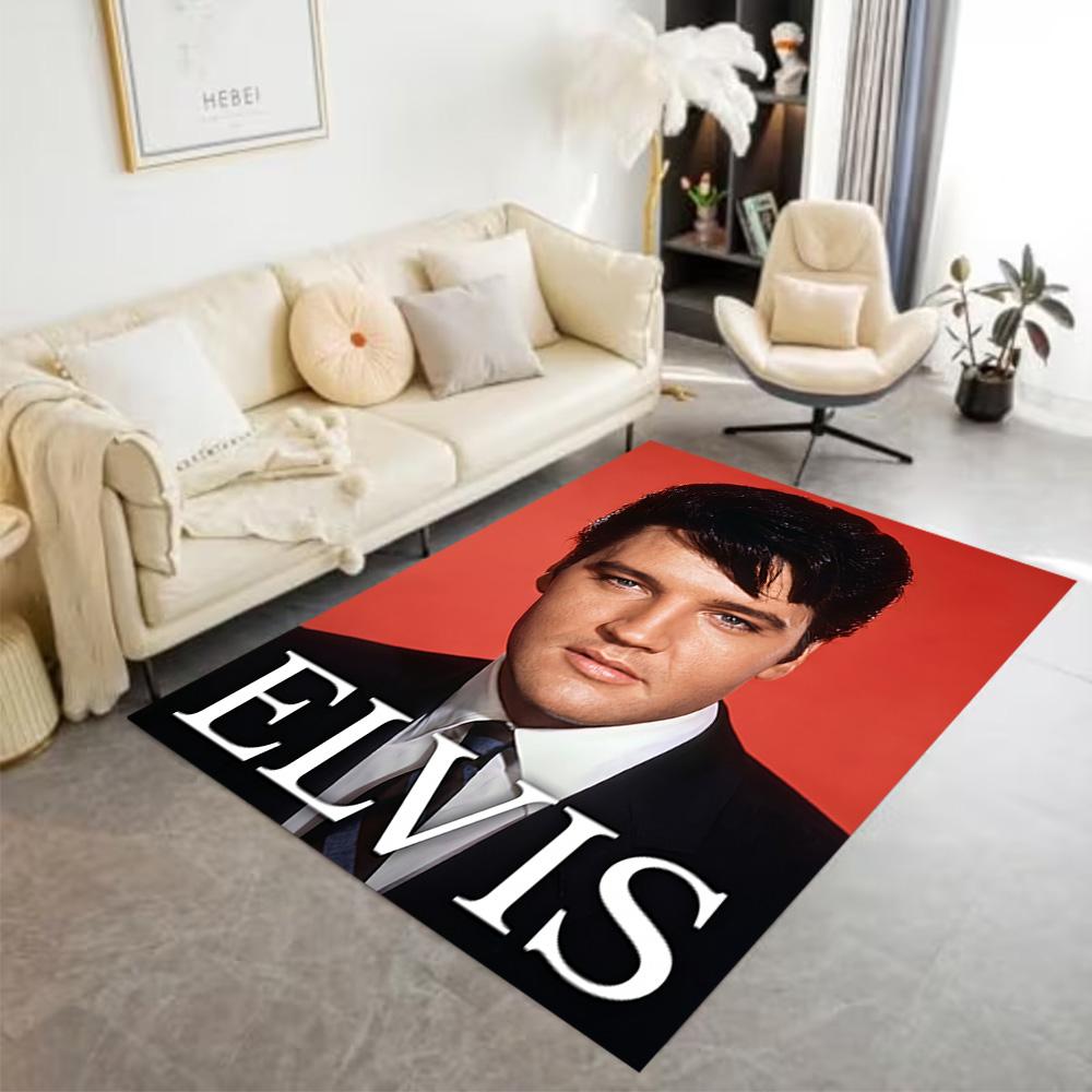 Elvis Presley's Iconic Smile Floor Rug Office Rug Design for Game Room Playrooms Kitchen Foyer Anti-slip Rug Anime Office Decor