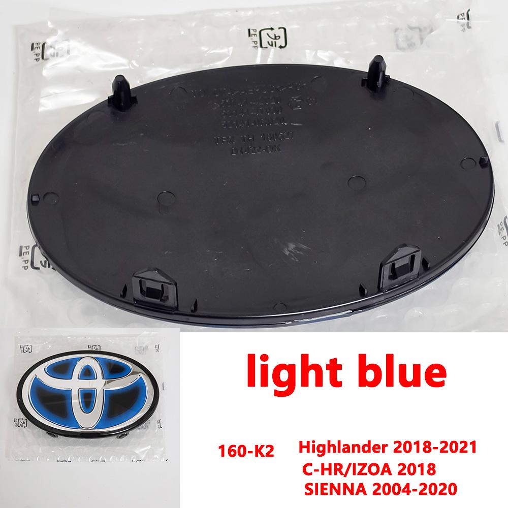 VJN4  For Toyota RAV4 Corolla Camry Land Cruiser Sienna C-HR AVALON Front Grille Hood Badge Replacement Dark Blue Hybrid Logo
