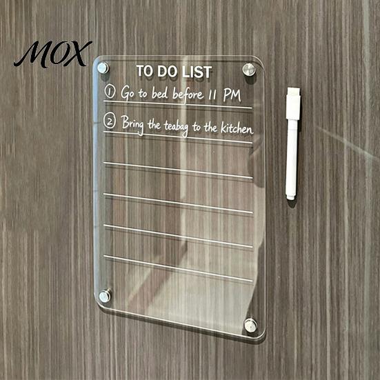 Magnetic Menu Board for Kitchen 12''x8'' Acrylic Planning Board, Clear Weekly Meal Planner, Home Organization Refrigerator Dry Erase Noteboard