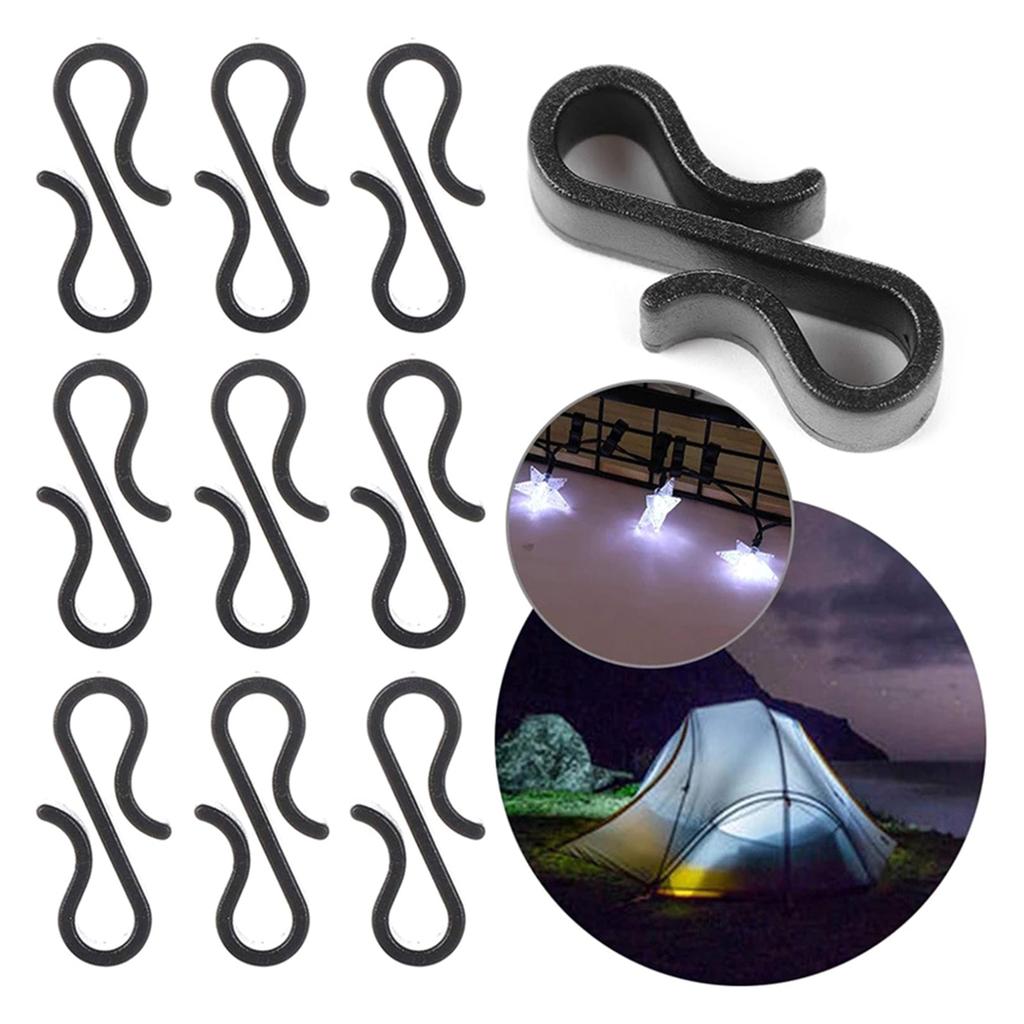 10/50Pcs Outdoor Gutter Hooks Plastic Reusable S Hooks Outdoor Light Clips Wedding Christmas Tree Home Decoration Hooks