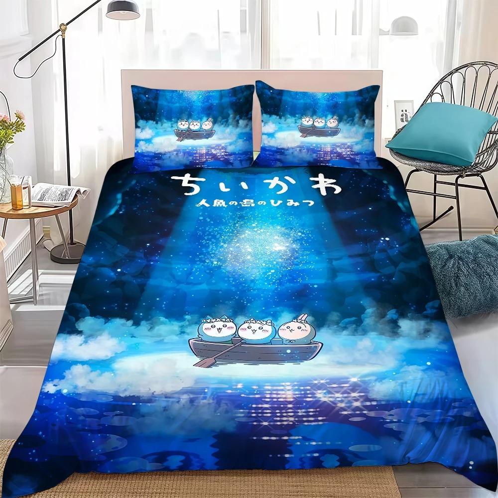 Cute Cartoon C-Chiikawa Duvet Cover Set Bedding Set Single Double Queen King Size Soft Microfiber Girls Kids Bedroom Decor Gift