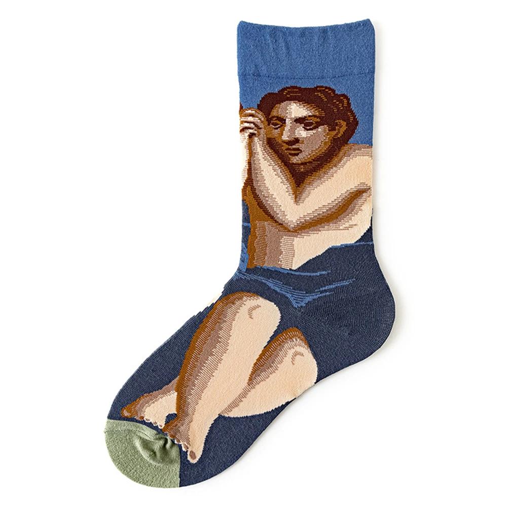 Красочные Мультяшные Креативные Модные Носки с Граффити в виде Лозы Новинка Мужские Женские Зимние Теплые Удобные Хлопковые Sokken Дропшиппинг