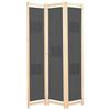 VidaXL 3-Panel Room Divider Grey 120x170x4 Cm Fabric