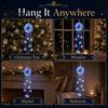 Festive Home Wall Ornaments LED Hanging Christmas Ornament, Icy Glow Sparkling Snowflake Cascade Decoration, Winter Holiday Accessories Lighted Decor