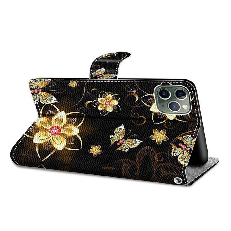 Модный расписной узорный чехол-книжка с ремешком для iPhone Samsung Huawei Honor Xiaomi Redmi OPPO Realme Moto Asus