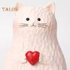 Ваза для цветов в виде сердца и кота из смолы, ручная работа, мультяшный котенок, цветочный держатель для растений, контейнер, центральное украшение для домашнего офиса, украшение для рабочего стола