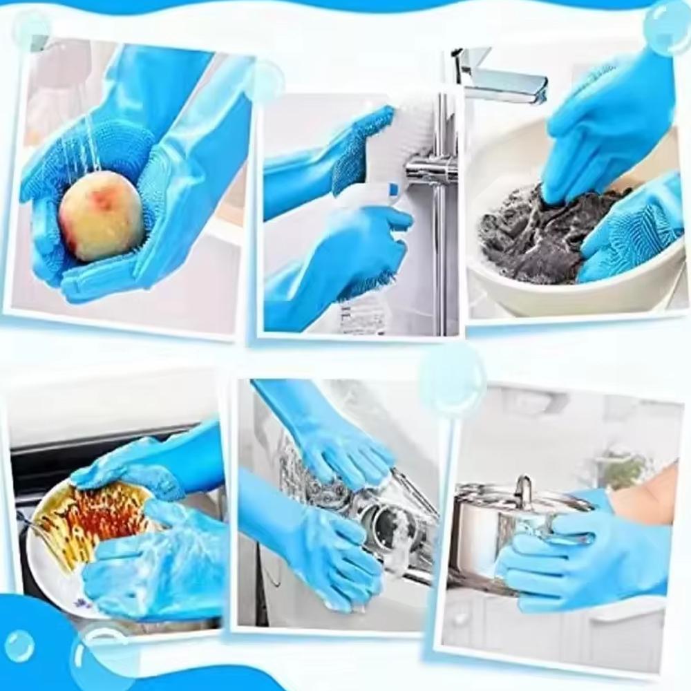 Pet Grooming Bathing Gloves Dog Cat Magic Massaging Shampoo Scrubber Silicone Hair Removal Cleaning Glove Dishwashing Tool