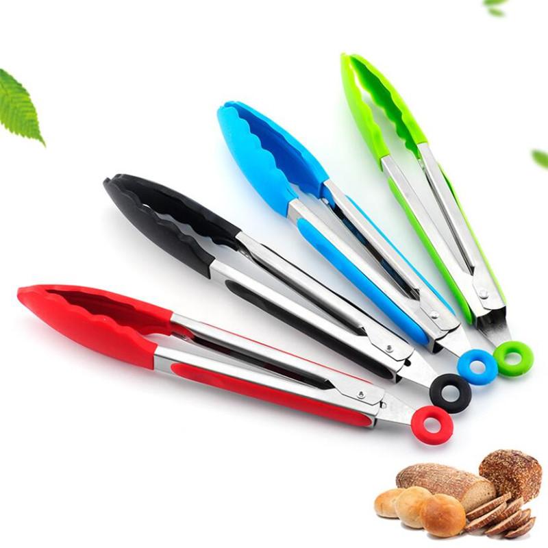 Food Grade Silicone food tong Kitchen Tongs utensil Cooking Tong clip Clamp accessories Salad Serving BBQ tools