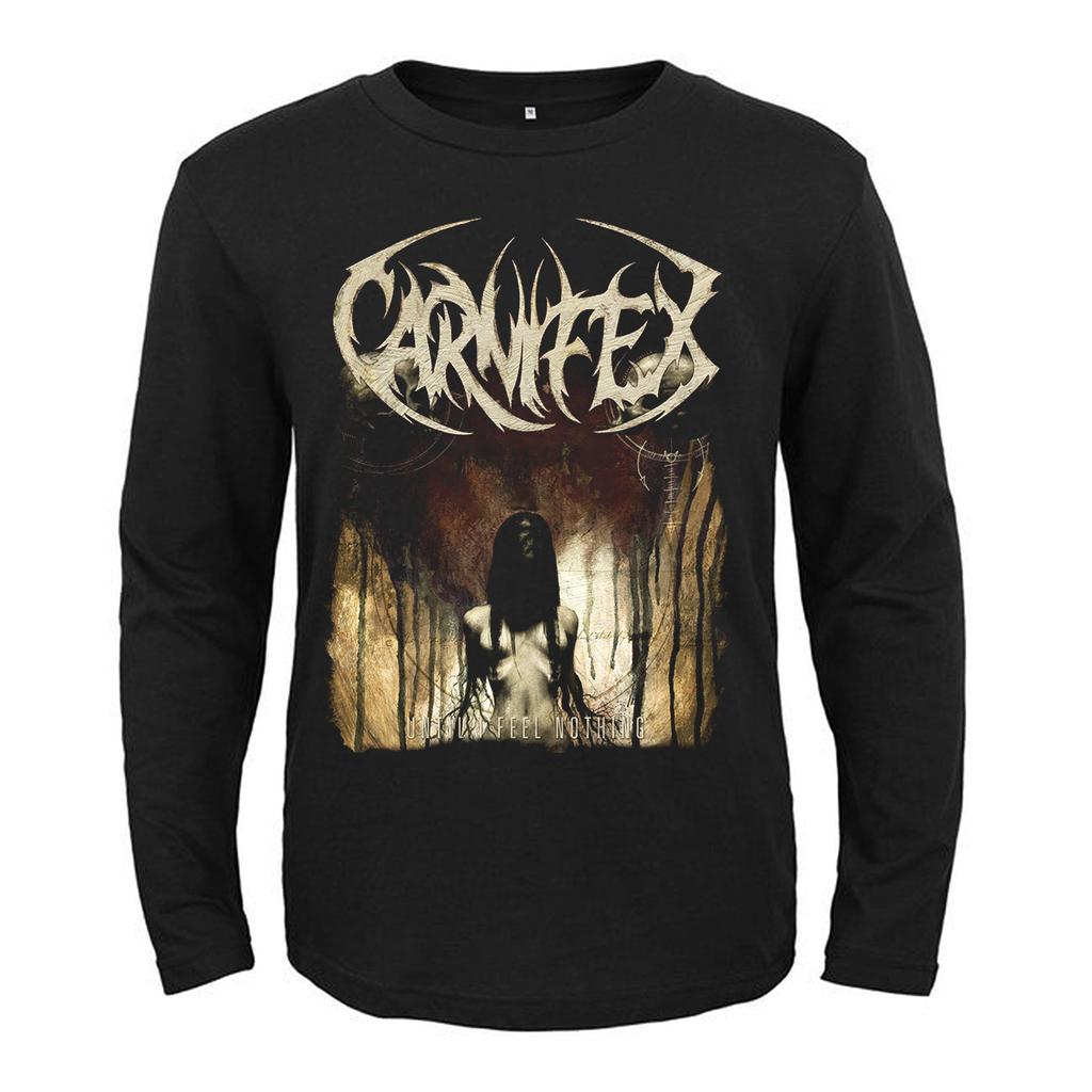 Футболка Heavy Unisextal Band Carnifex Унисекс с длинным рукавом Хлопковая футболка Футболка с рисунком Harajuku Punk Slow Death Streetwear Футболки Футболка унисекс