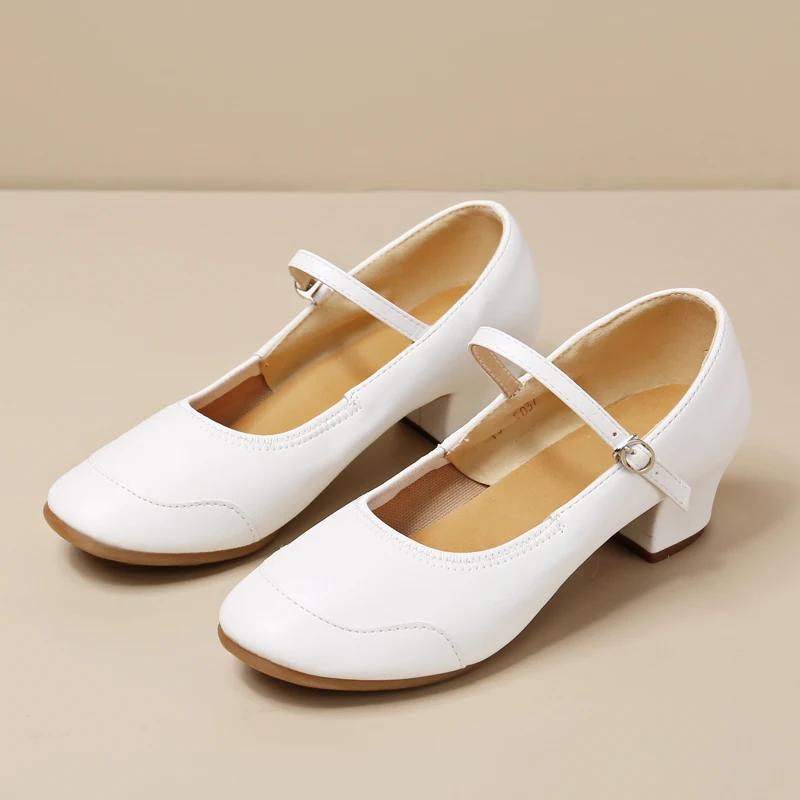 Белые Женские Новые Современные Танцевальные Туфли Девочки Стандартные Танцевальные Туфли Высокий Каблук Бальные Латинские Танцевальные Туфли для Женщин Каблук 4 см