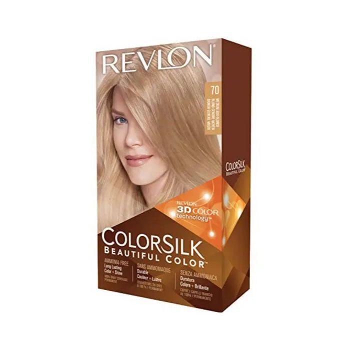 Coloration Permanente Revlon Colorsilk N°70 Blond Cendré Moyen - Sans Ammoniaque - Cheveux Normaux - 59,1 ml