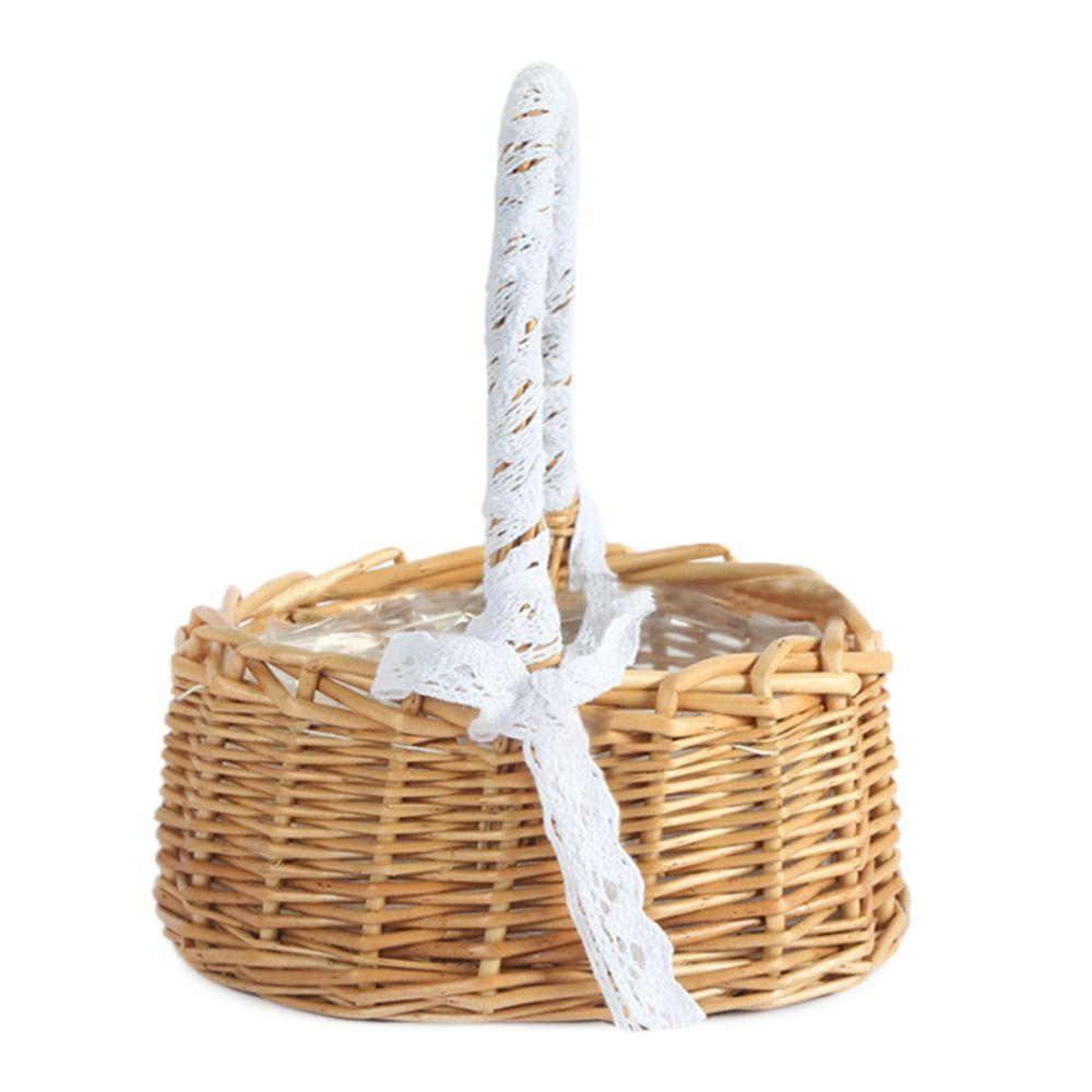 Корзины из ивы и ротанга с цветочницей Желтые плетеные корзины в форме полумесяца Свадьба