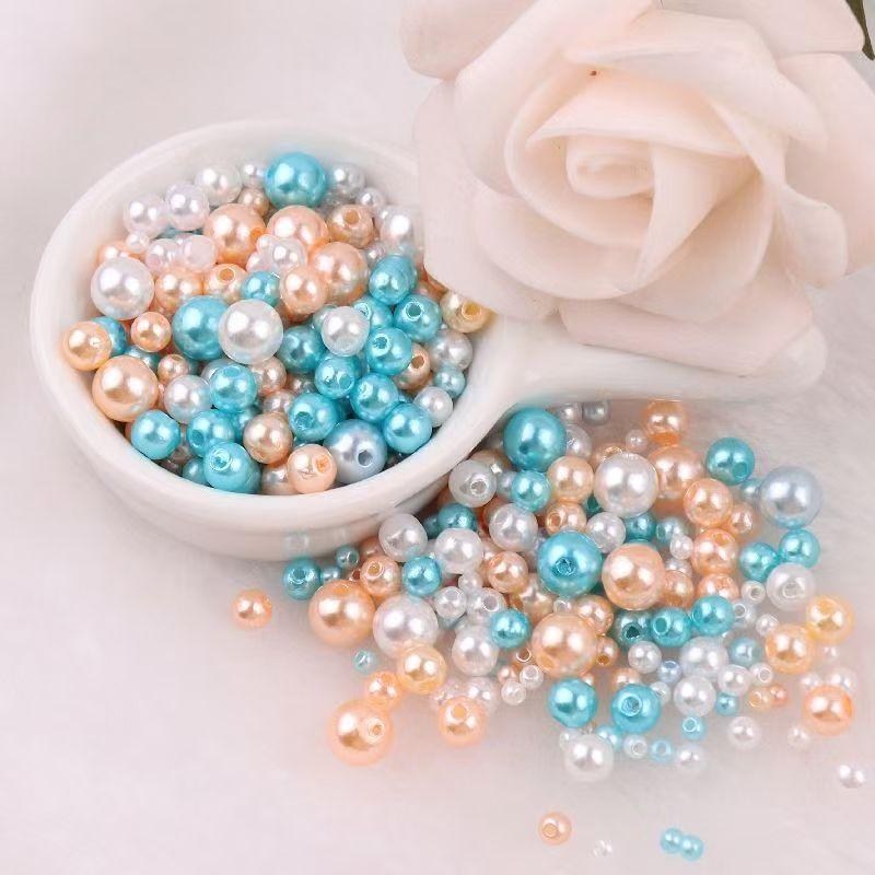 Высококачественная перфорированная разноцветная имитация жемчуга ABC, своими руками, платье из бисера, серьги, браслет, ожерелье с россыпью бусин