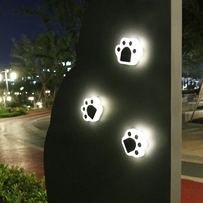 Paw Print Solar Lights 4 Pack, Солнечный садовый светильник, Водонепроницаемый светильник в виде лапы для кошек и собак, Светодиодные светильники для дорожек для дома, Christ