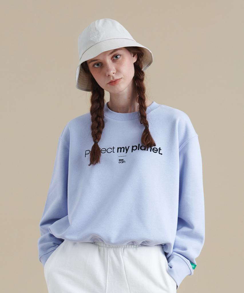 BBC EARTH W Slogan Crop Sweatshirt_Lilac