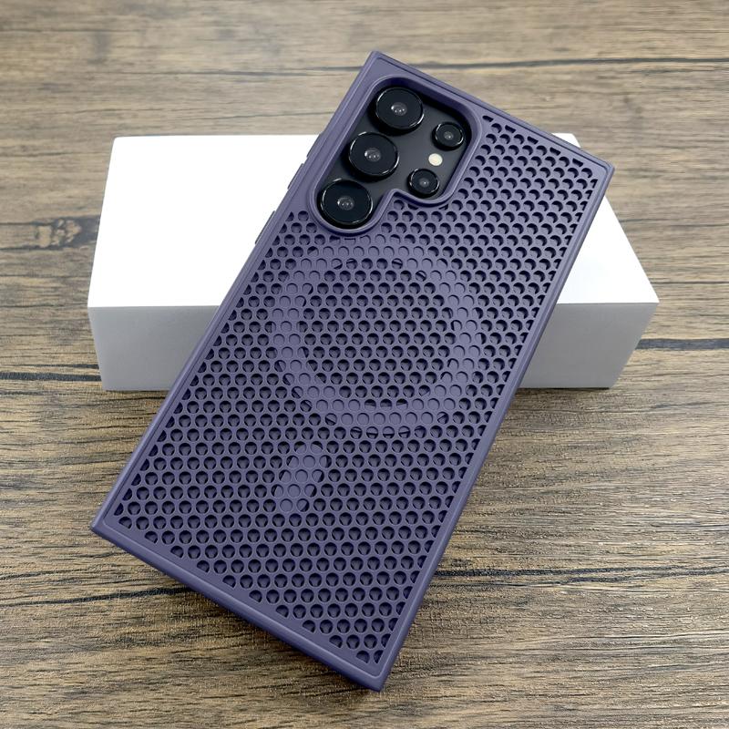 Luxury Dissipate Heat Plastic Phone Case For Samsung Galaxy S25 S24 S23 S22 Ultra Plus S 24 23 22 S24Ultra For Magsafe Charge Phone Cover