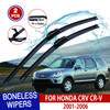 For HONDA CRV CR-V  2001-2006 Car Windshield Wiper U-type Soft Rubber Frameless Bracketless Car Wipers 21"+20"