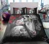 Комплект постельного белья с 3D принтом, наволочка с черепом, пододеяльник, комплект постельного белья, пододеяльник, полный размер, односпальная/двуспальная кровать, украшение для дома