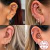 Серьги-пусеты из стерлингового серебра 925 пробы с цирконами и бриллиантами для пирсинга хряща, серьги-кольца, серьги-кольца для козелка, хипстерские серьги