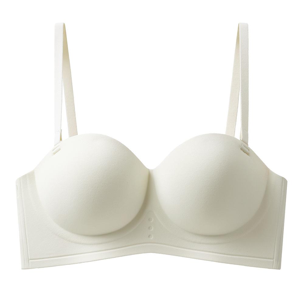Gathering Bra Non-marking Underwear Half Cup Strapless Bra Without Steel Ring Breathable Bra