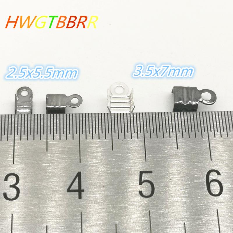 200 шт. 3,5x7/2,5x5,5 мм Маленькие наконечники для шнура Зажим-петелька Трехжильный зажим-бусина Коннектор для изготовления украшений своими руками Для аксессуаров